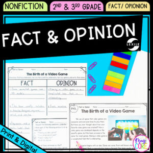 Fact & Opinion - 2nd & 3rd Grade Reading Comprehension Passages Questions Unit