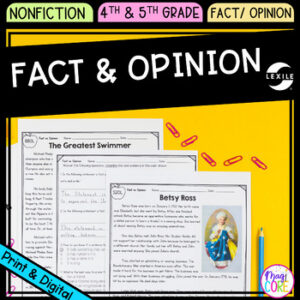 Fact & Opinion - 4th & 5th Grade Reading Comprehension Passages & Questions Unit