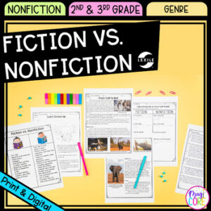 Fiction vs. Nonfiction 2nd & 3rd Grade Reading Comprehension Passages Questions