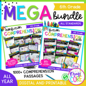 6th Grade Close Reading Comprehension Passages & Questions MEGA Bundle Lexile