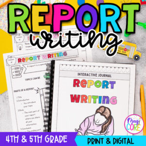 Expository Report Writing - 4th & 5th Grade Anchor Charts, Journal, Rubrics