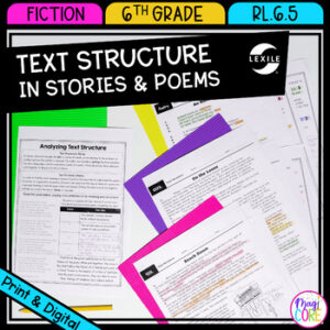 Text Structure Stories & Poems 6th Grade Reading Comprehension Passages RL.6.5