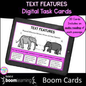 Nonfiction Text Features Boom Cards - 4th & 5th Grade Digital Task Cards