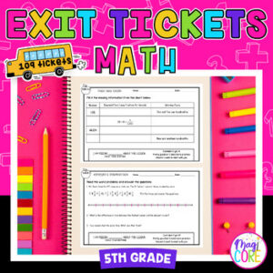5th Grade Math Exit Tickets Slips Quick Check - Print  & Digital Standards Based