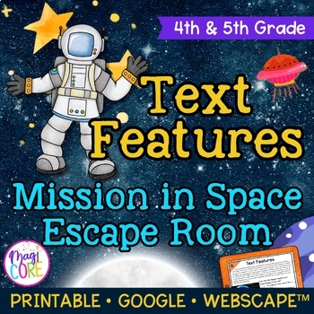 Nonfiction Text Features Reading Escape Room & Webscape - 4th 5th Grade Passages