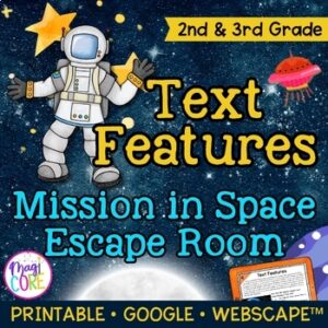 Nonfiction Text Features Reading Escape Room Worksheet Digital Activity 2nd 3rd