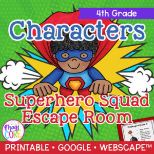 Story Elements Characters Settings Events Plot Reading Escape Room 4th Grade ELA
