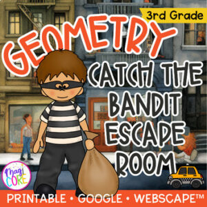 Categorize Shapes Quadrilaterals Geometry Bandit 3rd Grade Math Escape Room