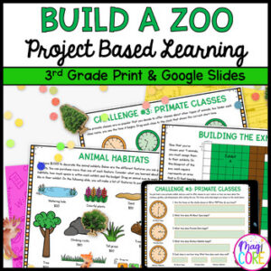 Build a Zoo Project Based Learning 3rd Grade Math PBL Area Model Multiplication