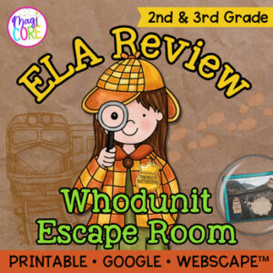 Whodunit Reading Comprehension Escape Room Activity 2nd & 3rd Grade ELA Review