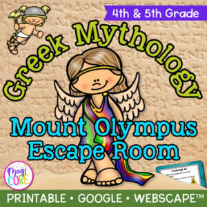 Greek Mythology Gods Reading Review Escape Room & Webscape™ - 4th & 5th Grade