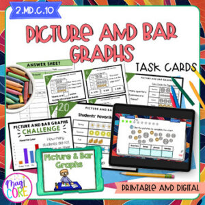 Picture and Bar Graphs - 2nd Grade Math Task Cards - Print & Digital - 2.MD.C.10