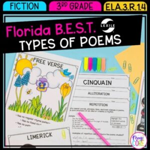 Types of Poems - 3rd Grade Florida BEST Reading Comprehension Poems ELA.3.R.1.4