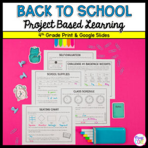 4th Grade Project Based Learning Math Activities - Back To School Math PBL Games