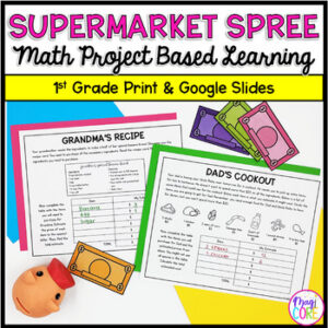 1st Grade Math PBL Add, Subtract, Word Problems Money Project Based Learning