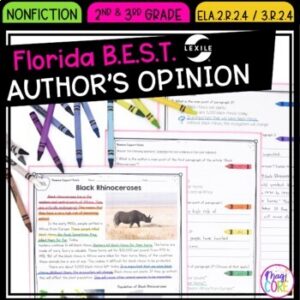 Author's Opinion & Claim 2nd 3rd Florida BEST Standard ELA.2.R.2.4 & ELA.3.R.2.4