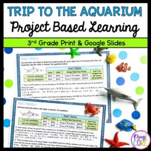 3rd Grade Math Project Based Learning - Trip to the Aquarium PBL Print & Digital