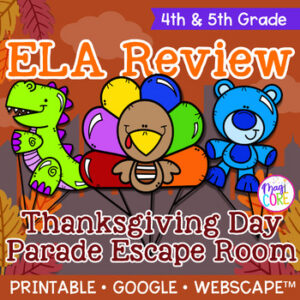 Thanksgiving Day Parade Reading Comprehension Escape Room 4th 5th Grade Activity