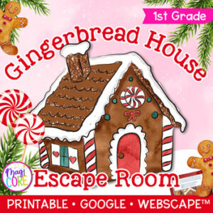 Gingerbread House Christmas Escape Room 1st Grade Reading Comprehension Activity