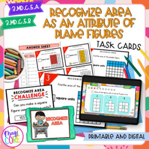 Recognize Area as an Attribute of Plane Figures - 3rd Grade Task Cards 3.MD.C.5
