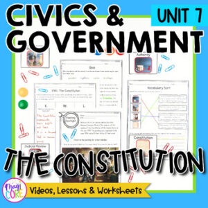 Civics & Government Unit 7: The Constitution Social Studies Lessons