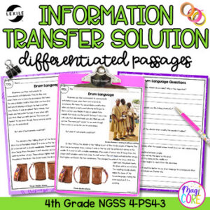 Information Transfer Solution NGSS 4-PS4-3 - Science Differentiated Passages