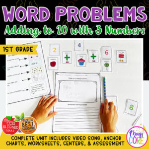 Word Problems Using 3 Numbers - 1st Grade Math - 1.OA.A.2 | MA.1.AR.1.1