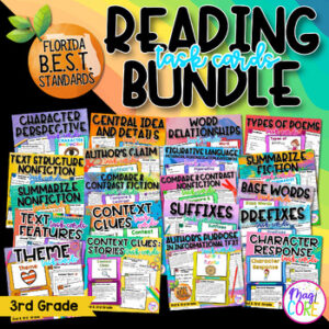Florida BEST Reading Task Card Bundle 3rd Grade FL B.E.S.T ELA Review Centers