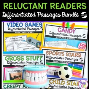 Reluctant Readers Lexile Differentiated Reading Comprehension Passages Bundle