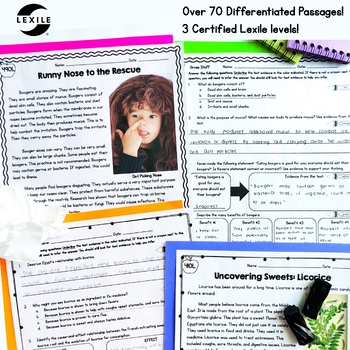 Reluctant Readers Lexile Differentiated Reading Comprehension Passages Bundle - Image 3