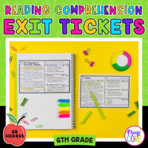 6th Grade Reading Comprehension Exit Tickets Slips Literature Informational Text