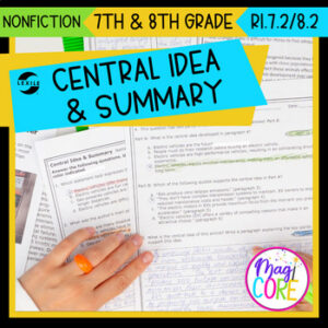 Central Idea - RI.7.2 | RI.8.2 Lexile Reading Comprehension Passages