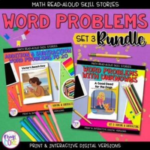 Interactive Math Stories - Addition & Subtraction Word Problems to 20 1st Grade